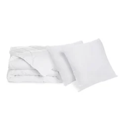 Pack Couette chaude 240x260cm + 2 Oreillers moelleux 60x60cm LAVABLE A 95 C