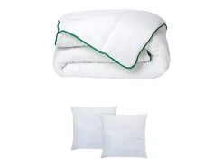 Pack Couette tempérée 220 x 240 + 2 oreillers 60 x 60 cm - Anti-acariens naturel Greencare - AZYLIA II