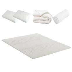 Pack Douce Nuit Surmatelas + Protège matelas + Couette + Oreillers 180x200 cm