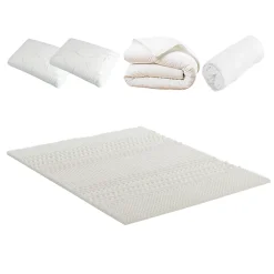 Pack Douce Nuit Surmatelas + Protège matelas + Couette + Oreillers 140x190/200 cm