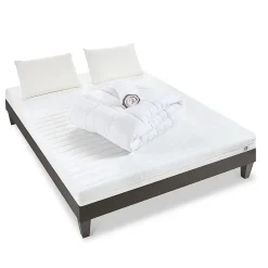 Pack Egio 160x200 cm Matelas Mousse + Sommier Bois + Accessoires