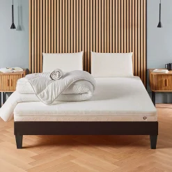 Pack Egio 160x200 cm Matelas Mousse + Sommier Bois + Accessoires