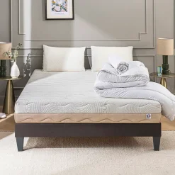 Pack Leman 140x200 cm Matelas Mousse + Sommier Bois + Accessoires