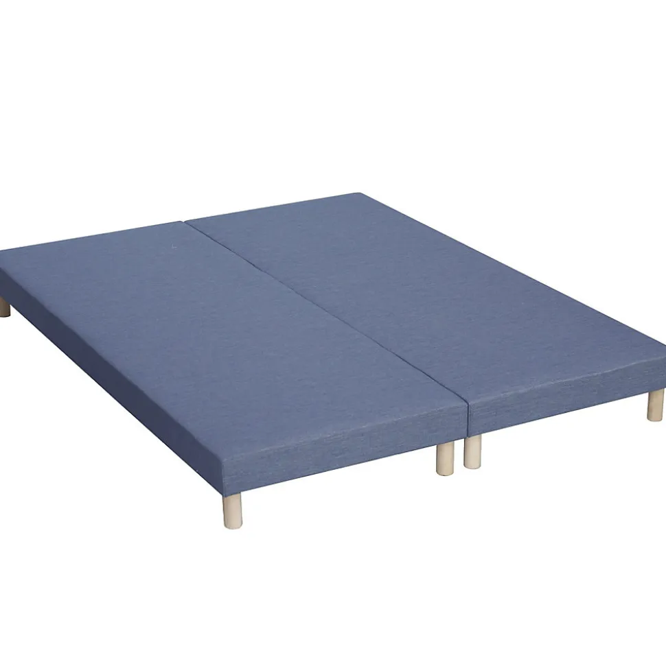 Pack matelas 7 zones sommier bleu couette oreillers 180x200