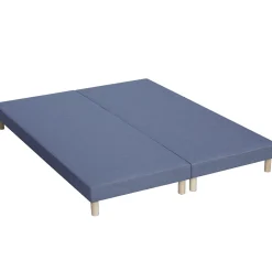 Pack matelas 7 zones sommier bleu couette oreillers 160x200
