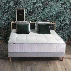 Pack matelas ressort 7 zones et sommier et oreiller couette 140x190