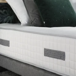 Pack matelas ressort 7 zones et sommier et oreiller couette 140x190