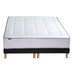 Pack matelas ressort 7 zones sommier oreiller couette 2x80x200