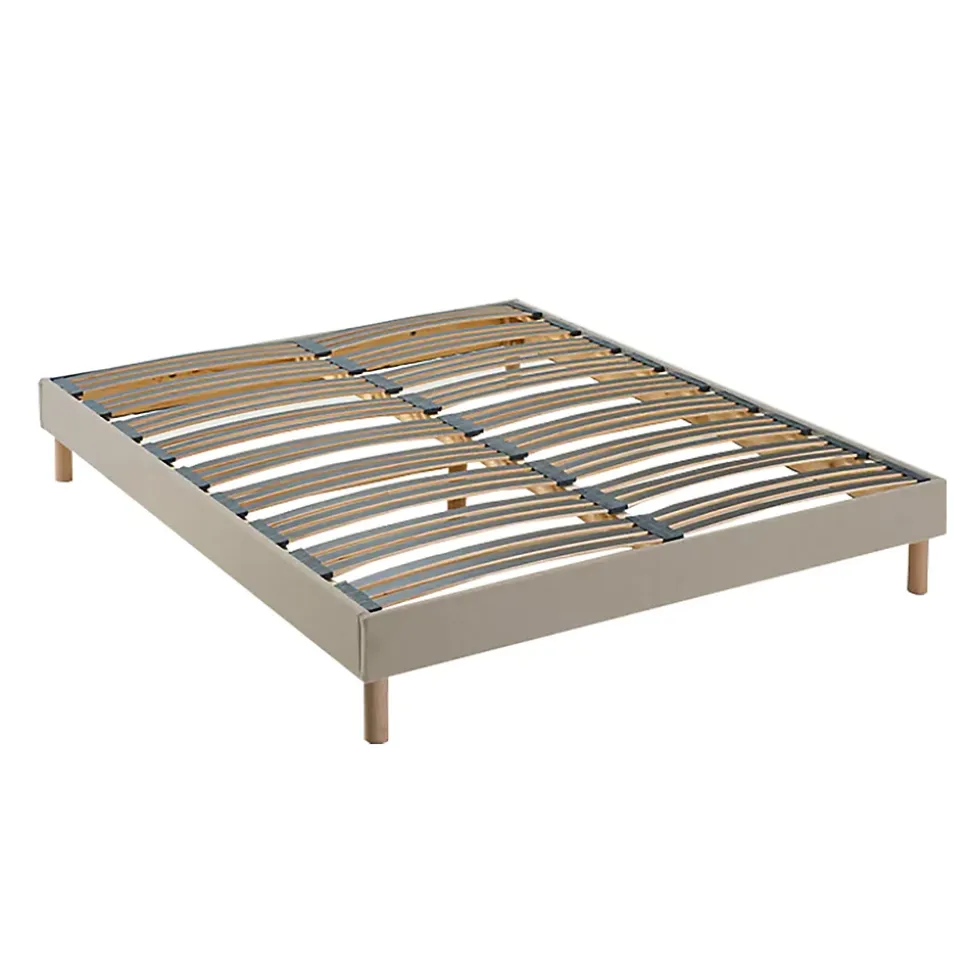Pack matelas ressorts ASTRE + sommier kit beige + couette et oreillers 140x190