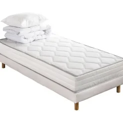 Pack pret a dormir MALIN - Matelas + sommier 90 x 190 + couette + oreiller DEKO DREAM