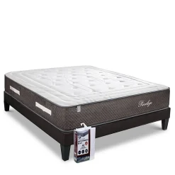 Pack Privilège 90x200 cm Matelas Ressorts + Sommier Bois + Protège matelas anti punaise