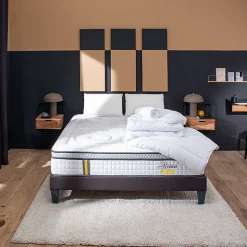 Pack Reina 2.0 180x200 cm Matelas Ressorts + Sommier Bois + Accessoires