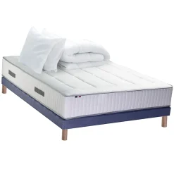 Pack ressort 7 zones mémoire forme sommier couette oreiller 180x200