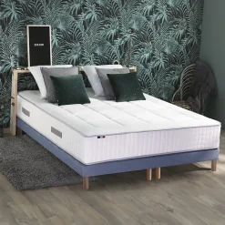 Pack ressort 7 zones mémoire forme sommier couette oreiller 180x200