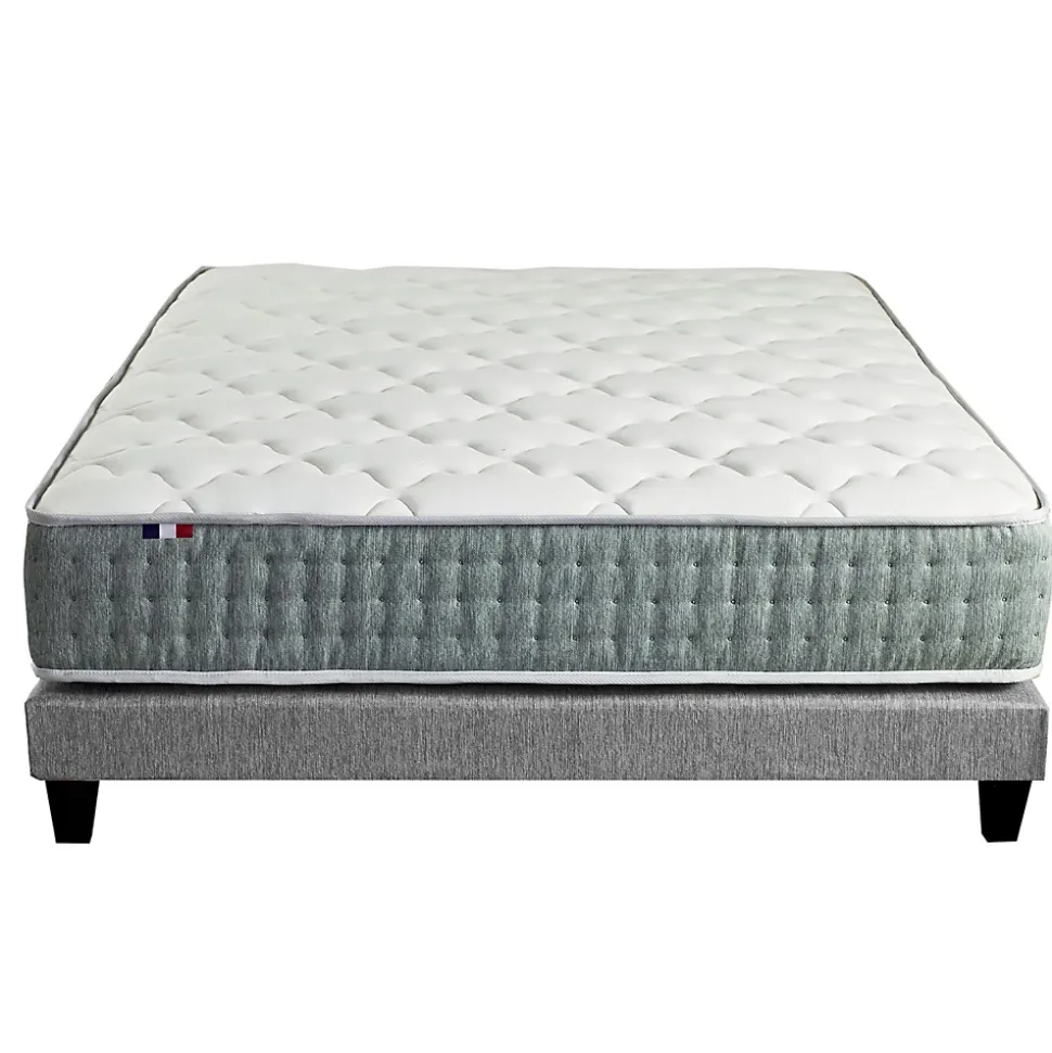 Pack ressort 7 zones sommier couette oreiller 160x200