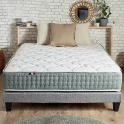 Pack ressort 7 zones sommier couette oreiller 160x200