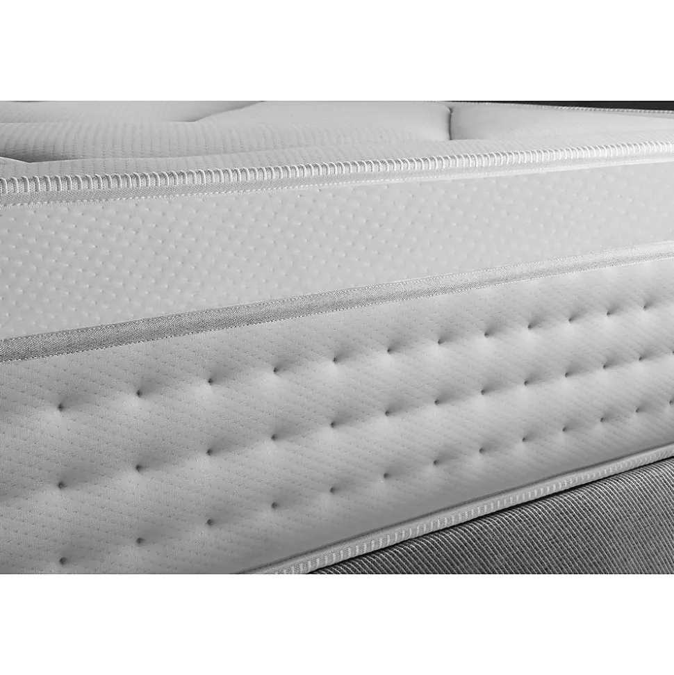 Pack sommier kit matelas Ressorts ensachés et mémoire de forme avec couette et oreillers