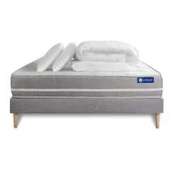 Pack sommier kit matelas Ressorts ensachés avec couette et oreillers