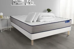 Pack sommier kit matelas Mémoire de forme avec couette et oreillers
