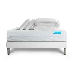 Pack sommier kit matelas Mémoire de forme avec couette et oreillers