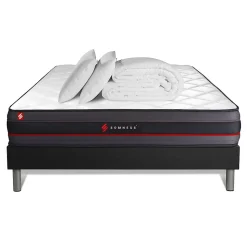 Pack sommier kit matelas Mémoire de forme avec couette et oreillers