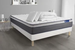 Pack sommier kit matelas Mémoire de forme avec couette et oreillers