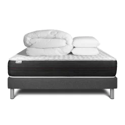 Pack sommier kit matelas Ressorts ensachés avec couette et oreillers