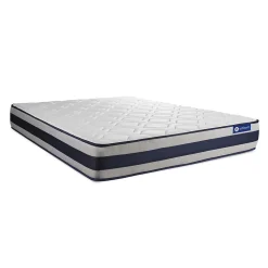 Pack sommier kit matelas Ressorts ensachés et mémoire de forme avec couette et oreillers