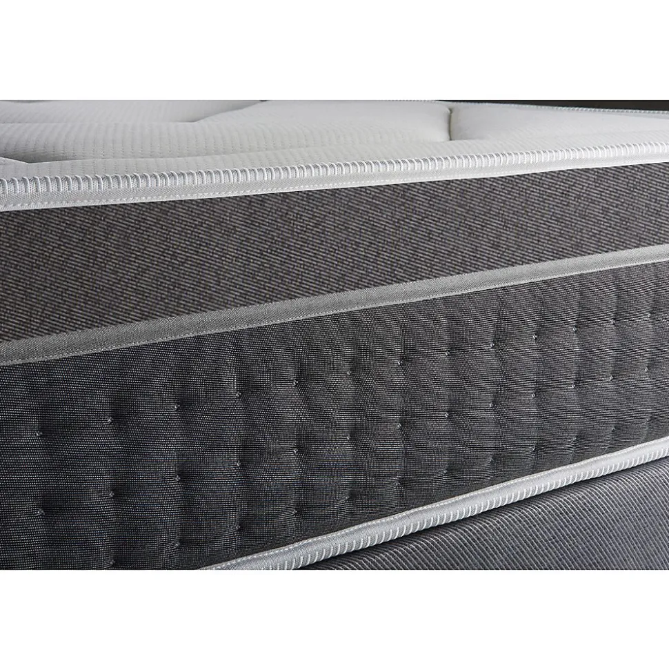 Pack sommier kit matelas Ressorts ensachés et mémoire de forme avec couette et oreillers