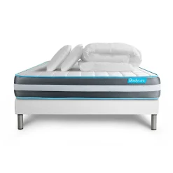 Pack sommier kit matelas Mémoire de forme avec couette et oreillers