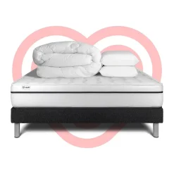 Pack sommier kit matelas Mousse polyuréthane à mémoire de forme avec couette et oreillers