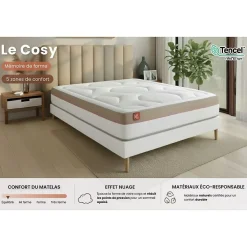 Pack sommier kit matelas Mémoire de forme avec couette et oreillers