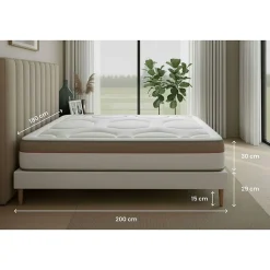 Pack sommier kit matelas Mémoire de forme avec couette et oreillers