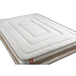 Pack sommier tapissier matelas Ressorts ensachés et mémoire de forme avec couette et oreillers