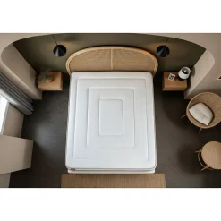 Pack sommier tapissier matelas Ressorts ensachés et mémoire de forme avec couette et oreillers