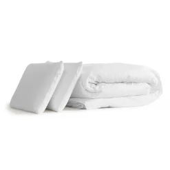 Pack sommier tapissier matelas Ressorts ensachés avec couette et oreillers