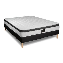 Pack sommier tapissier matelas Mémoire de forme avec couette et oreillers