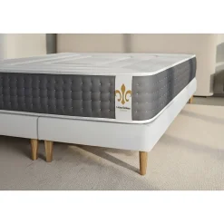 Pack sommier tapissier matelas Ressorts ensachés et mémoire de forme avec couette et oreillers