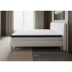 Pack sommier tapissier matelas Mémoire de forme avec couette et oreillers