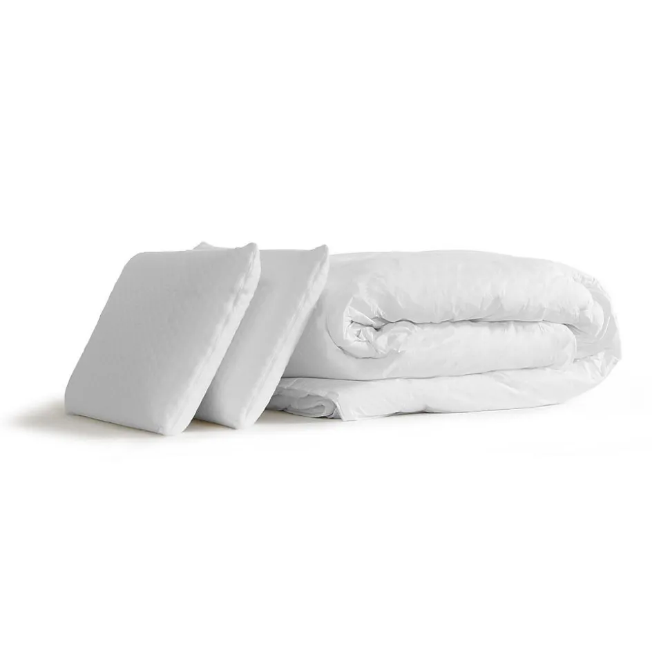 Pack sommier tapissier matelas Mémoire de forme avec couette et oreillers