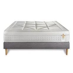 Pack sommier tapissier matelas Ressorts ensachés et mémoire de forme avec couette et oreillers