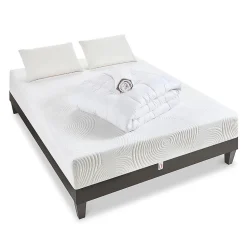 Pack Vosges 90x190 cm Matelas Mousse Haute Densité + Sommier Bois + Accessoires