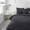 Parrure de lit TODAY Prestige - 240 x 260 cm - 2 personnes - 100% Percale Finition dentelle - Fusain