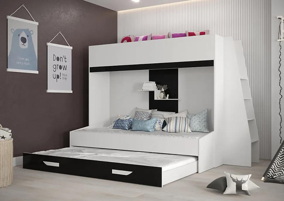 PARTY 17 Lit superposé 247/165/135 (blanc/rose)