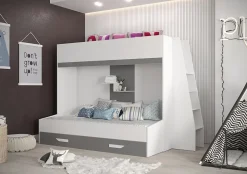 PARTY 17 Lit superposé 247/165/135 (blanc/gris)