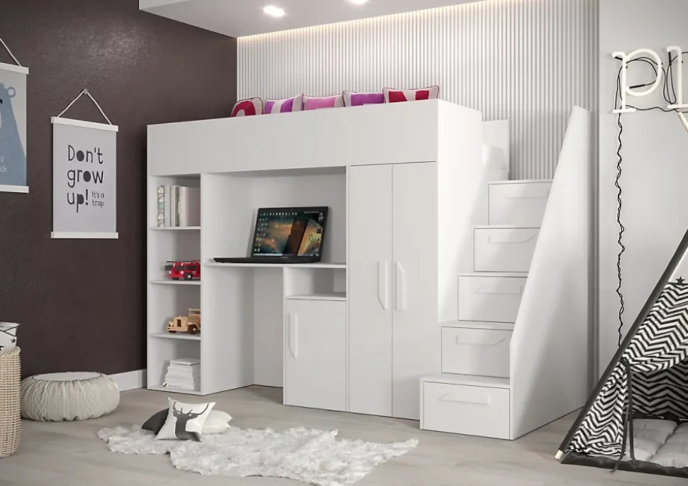 PARTY 14 Lit superposé 247/165/120 (blanc)