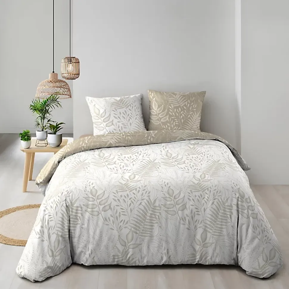 Parure 3 p. 240 x 220 cm imprime 57 fils allover cassia Sans