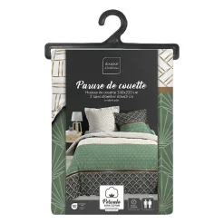 PARURE 3 P. 240 x 220 CM PERCALE IMP. 78 FILS ALLOVER BELOR - 220x240cm - Vert kaki