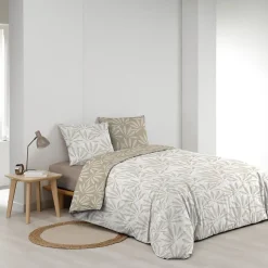 Parure 3 pièces 220x240cm 57 fils réversible "Malia" - 220x240cm - Blanc