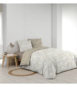 Parure 3 pièces 220x240cm 57 fils réversible "Malia" - 220x240cm - Blanc